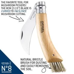 Opinel No.8 Mushroom Knife Beech (1252) -Global Store 1252 Opinel Mushroom Knife 610921 2 35900.1635364225