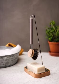 Smart Microfiber Dish Brush Stand Square Beech Stainless Steel (1342-10) -Global Store 1342 10 Smart Microfiber dish brush stand 106051 2 23271.1690916702