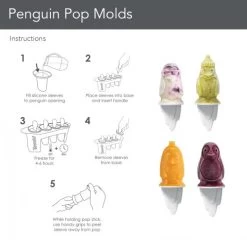 Tovolo Penguin Popsicle Molds (TV81-16910) -Global Store 81 16910 Penguin Pop Molds INSTRUCTIONS 500x500 36144.1604344341