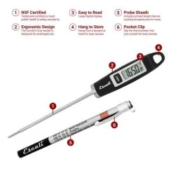 Escali Gourmet Digital Thermometer Black (DH1-B) 17 Escali Gourmet Digital Thermometer Black (DH1-B) -Global Store DH1 B Escali Gourmet Digital Thermometer Black 673005 8 89443.1629744634