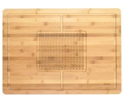 Kussi Bamboo Cutting Board With Juice Groove & Grip - 55cm X 40cm X 4cm (KUSBB5540-1)